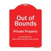 Signmission Designer Series Sign Out Of Bounds, Red & White Heavy-Gauge Aluminum Sign, 24" x 18", RW-1824-9804 A-DES-RW-1824-9804